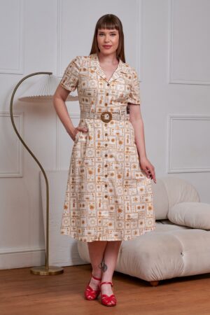 Kate Tonal Tropic Kleid in Braun