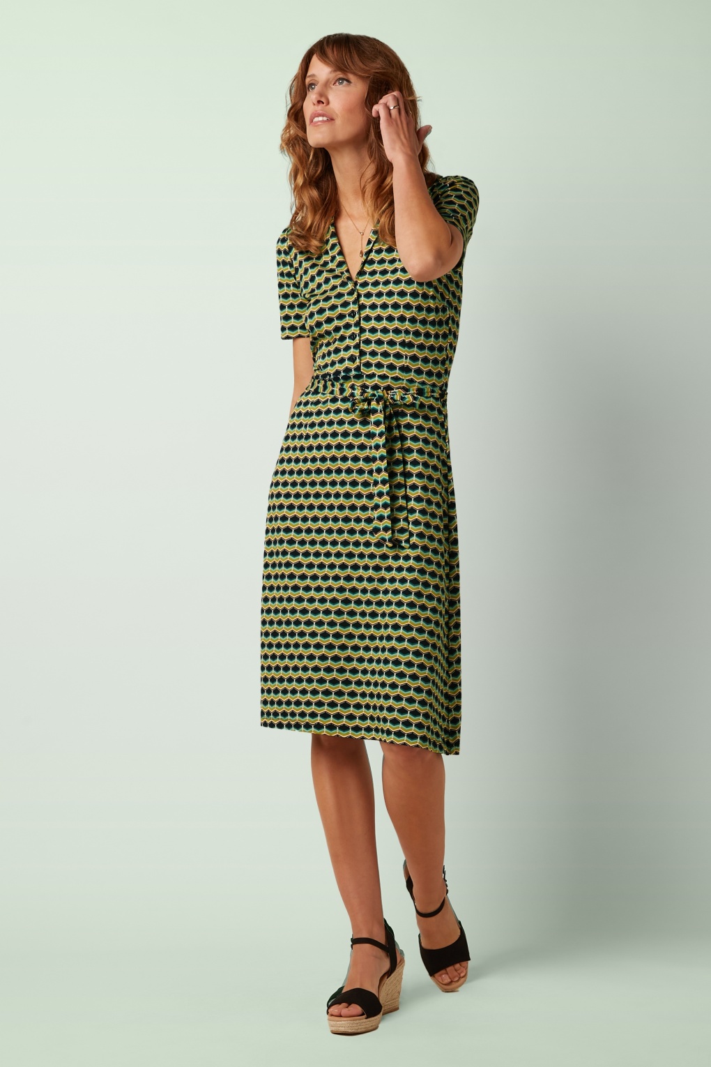 Lola Drift Kleid in Ponderosa-Grün