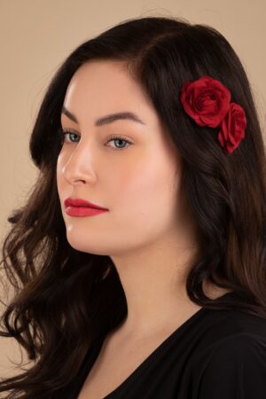Pin-up-Blumenhaarspangen in Rot