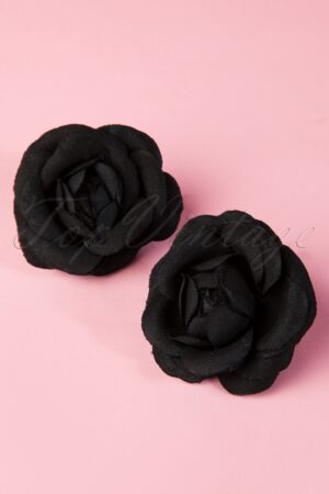 Pin-up-Blumenhaarspangen in Schwarz