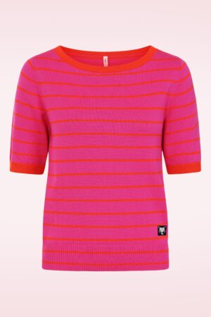 Pretty Preppy Strickpullover in Pink Picnic Parade Stripe
