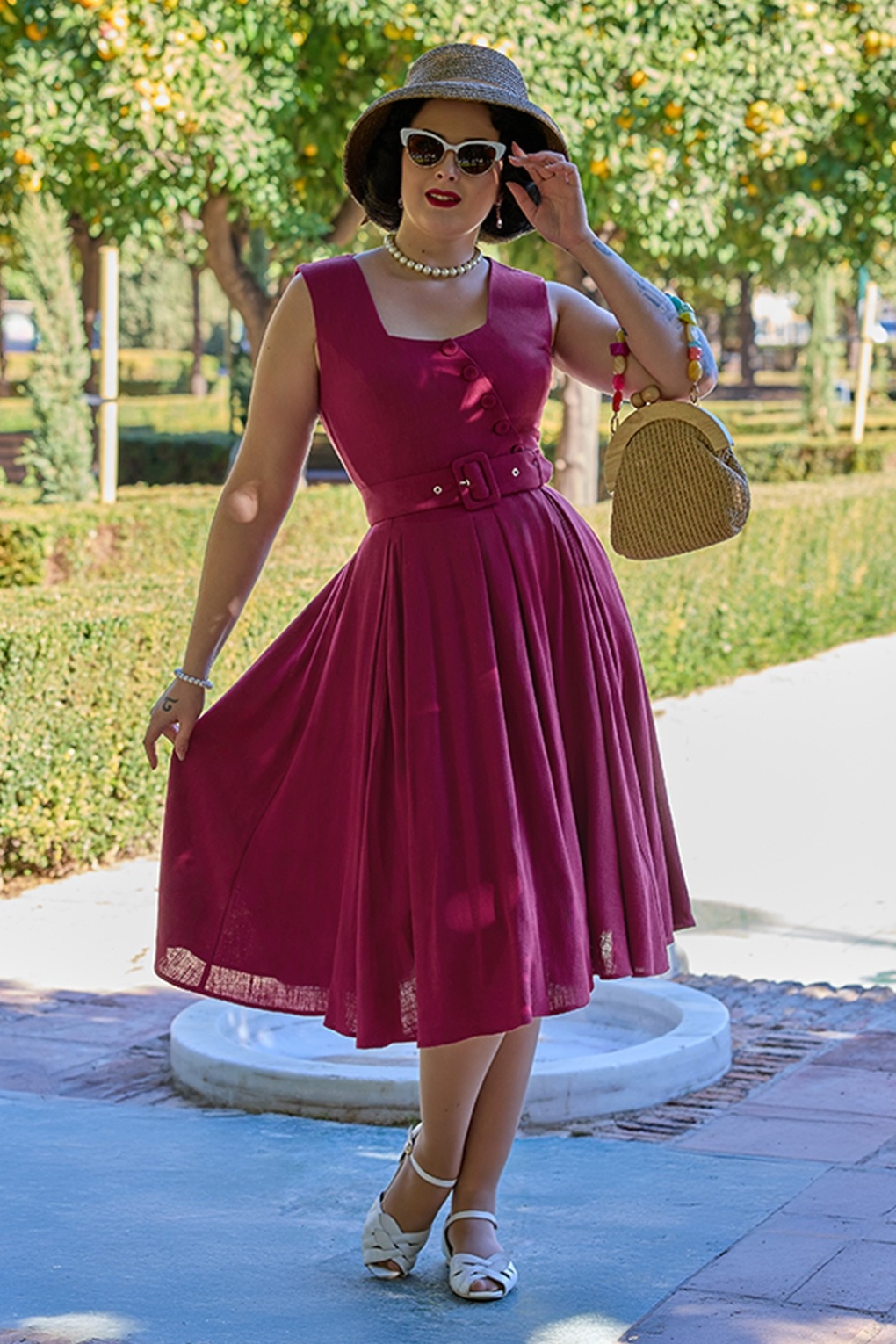 Raula Mai Sommerkleid in Beerenrot