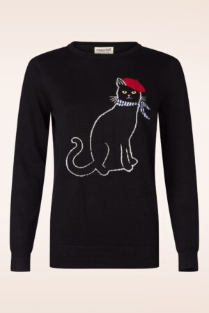 Rita French Kitty Pullover in Schwarz