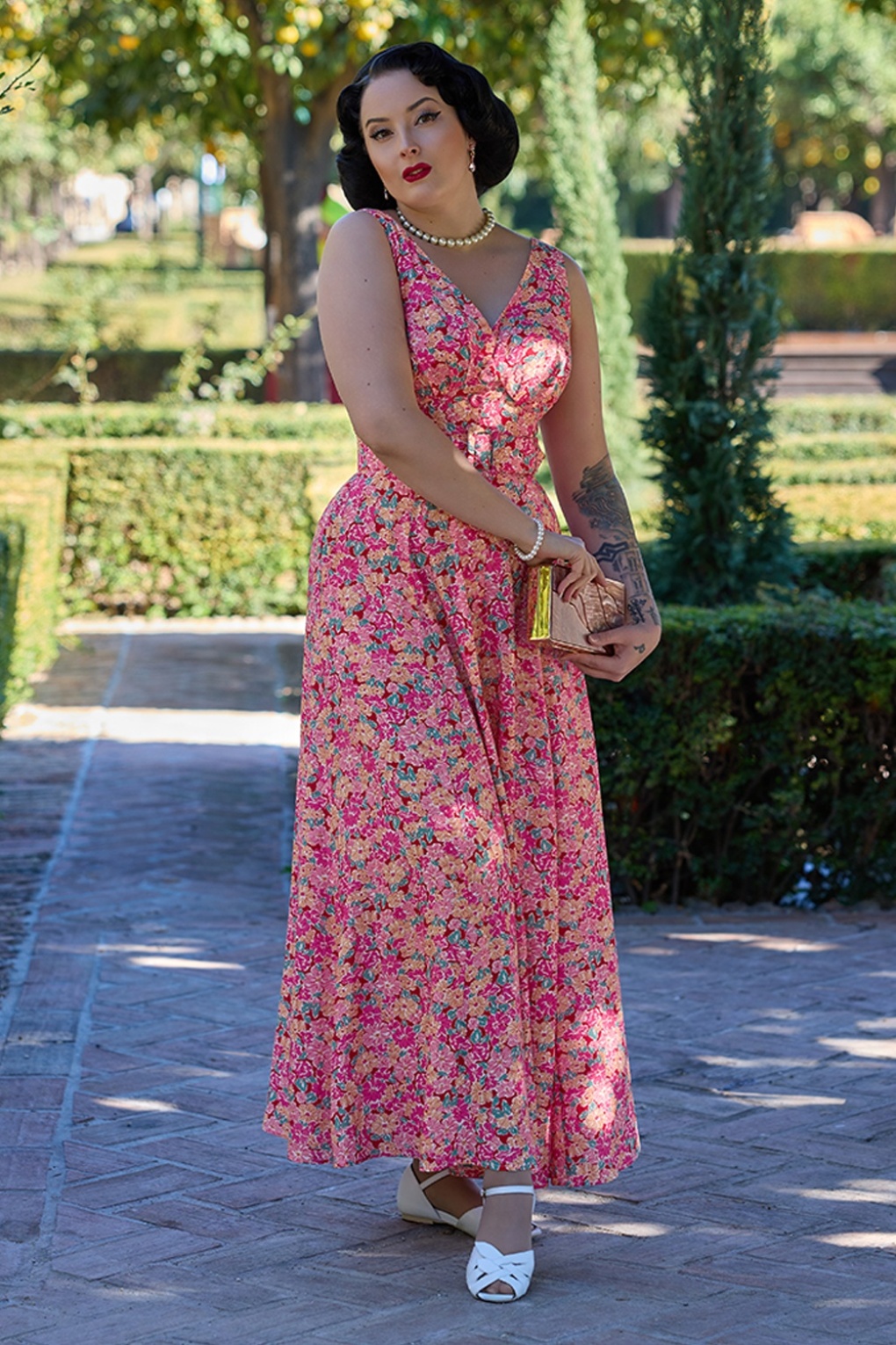 Shayna Jovial Florales Maxikleid mehrfarbig