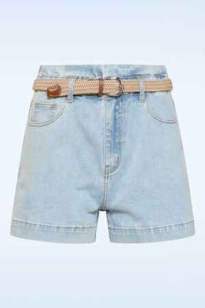 Summer Drift Denim-Shorts in Hellblau