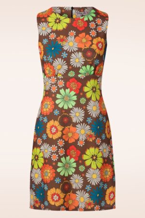 Topvintage exclusive ~ Betty Blumenkleid in Braun
