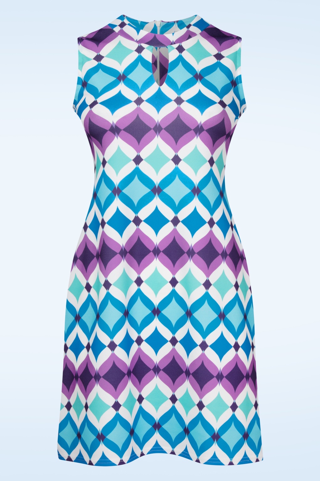 Topvintage exclusive ~ Sammi Retro A-Linien Kleid in Lila und Blau