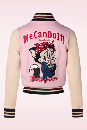 We Can Do It College-Sweatjacke in zartem Rosa