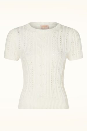 Exklusiv bei Topvintage ~ Lianne Oberteil in Wollweiß