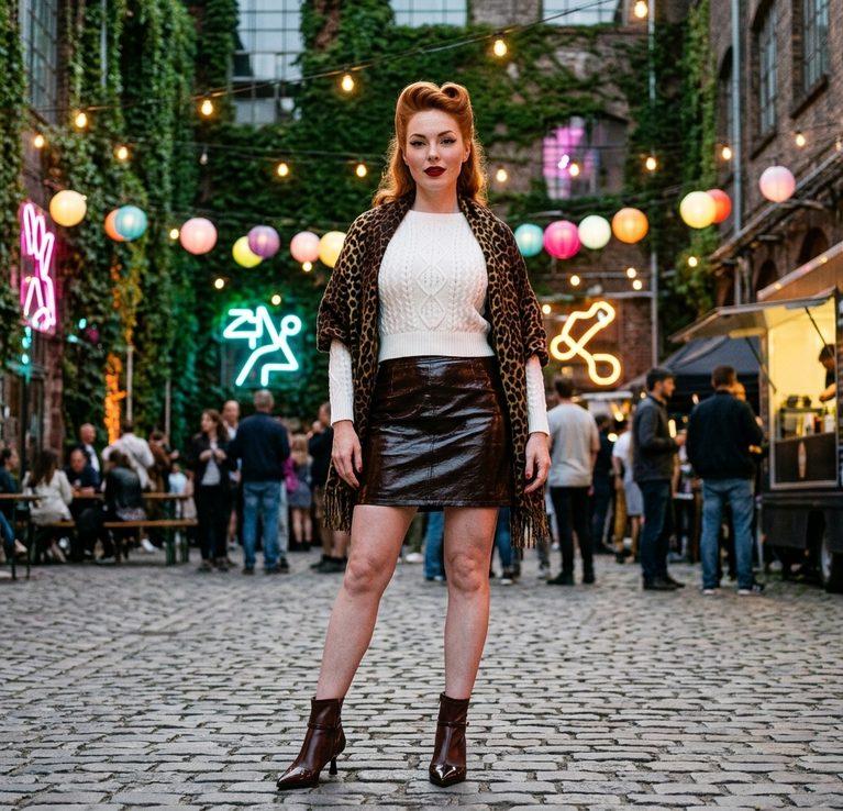Neon Boulevard & Indie Soundwaves: Ladas avantgardistischer Vintage-Festival-Look